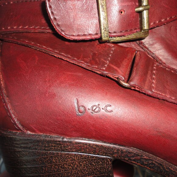 BOC Born Concepts Women's Burgundy Red Ankle Zipper boots Size 7 - Picture 8 of 8